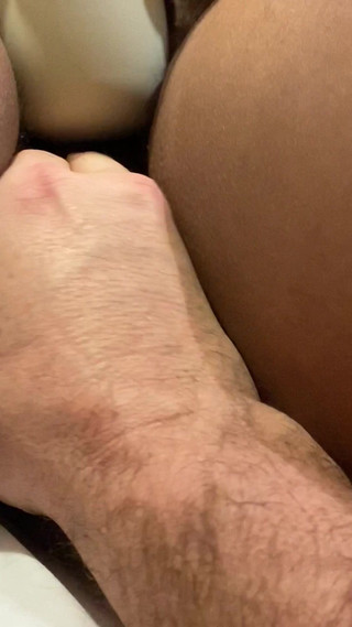 Slut Janie uses vibrator gets her hairy black pussy fingered