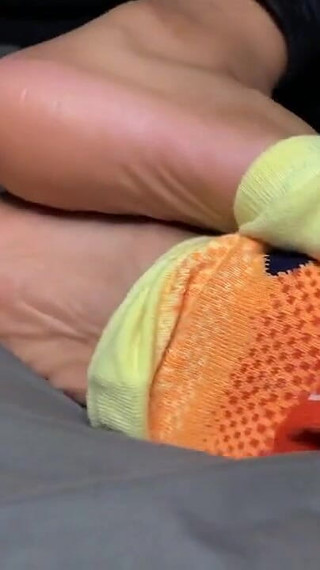 Ebony Girl Does Sock Removal to Show off Her Feet