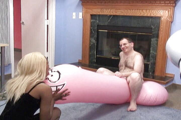 Old white man with younger black girl