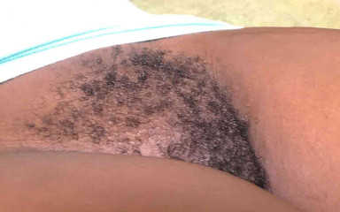 Black Hairy Pussy Fucked and Filled by a Big White Cock and a Sticky Load of Semen