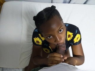 Follow That Ebony Big Ass Into the Bedroom for Amazing Eye Contact Deepthroat Blowjob - Mastermeat1