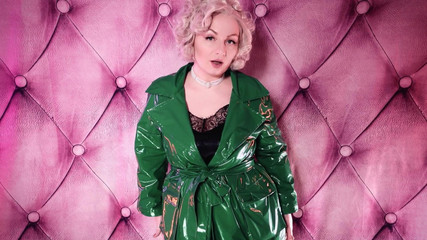 Sexy Mistress Teasing by Big Dildo Strap-on... and Wearing Black Nylon Stockings (arya Grander)