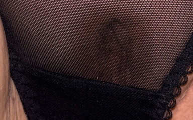 Teasing in black panty