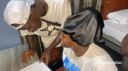 Black thug fucks and creampie college BBW pussy