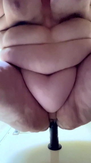Bbwbootyful ridding my 12inch black dildo underneath camvu