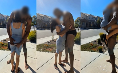 Watching My Neigbors Wife Fuck Black Man in Driveway
