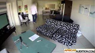 Big booty African amateur model came to this audition for a job and got one